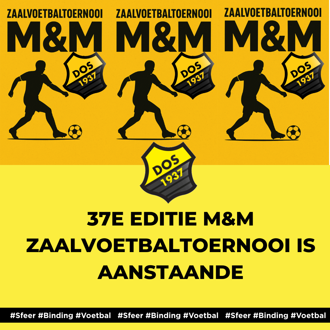 37e editie M&M Zaalvoetbaltoernooi is aanstaande