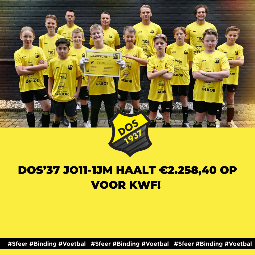 DOS’37 JO11-1JM haalt €2.258,40 op voor KWF!