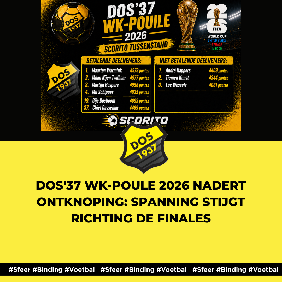 DOS'37 WK-poule 2026 nadert ontknoping: spanning stijgt richting de finale