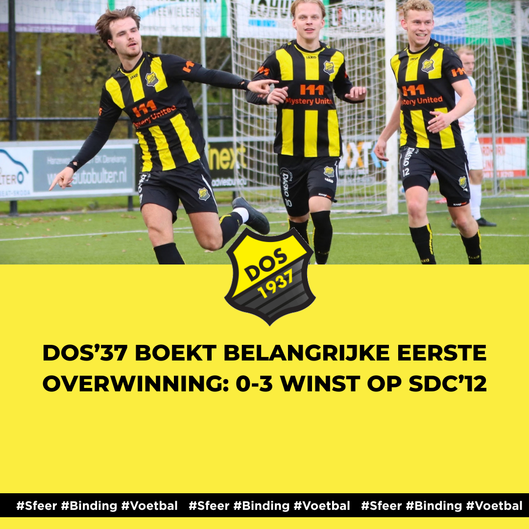 DOS’37 boekt belangrijke eerste overwinning: 0-3 winst op SDC’12