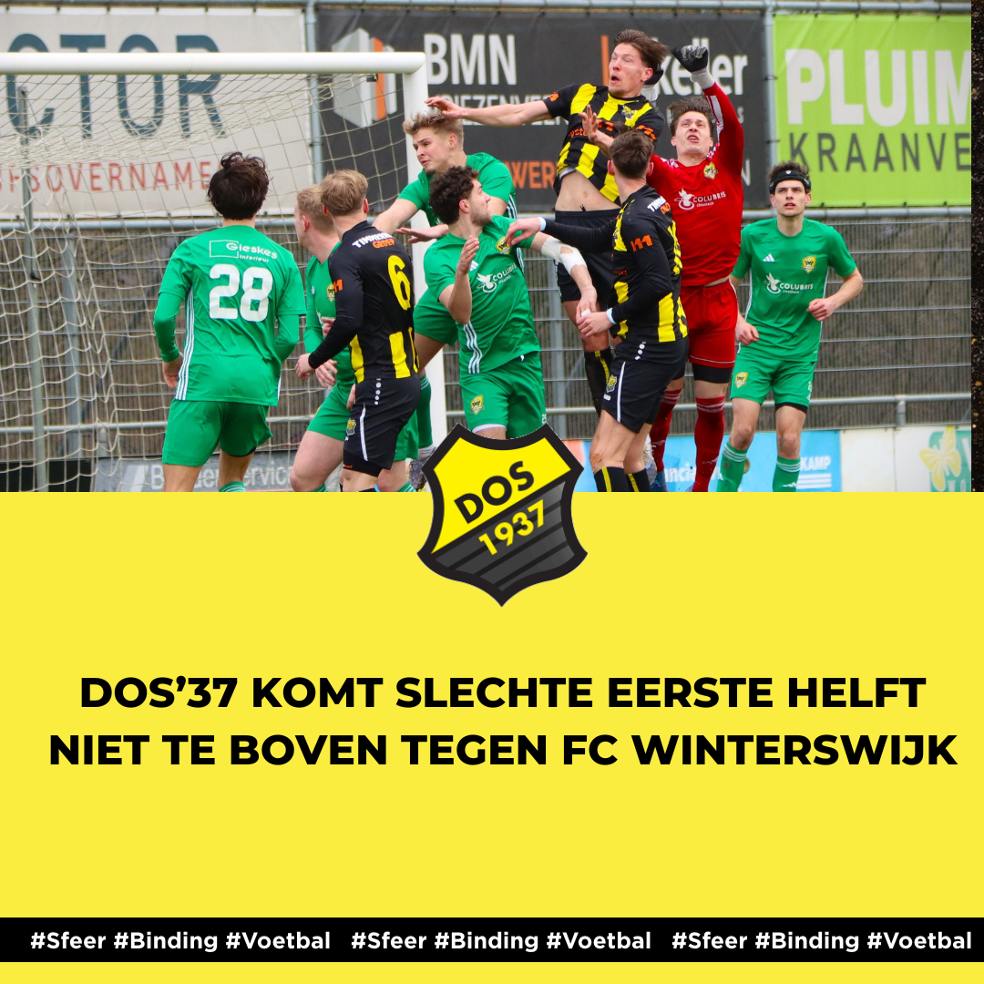 DOS’37 komt slechte eerste helft niet te boven tegen FC Winterswijk