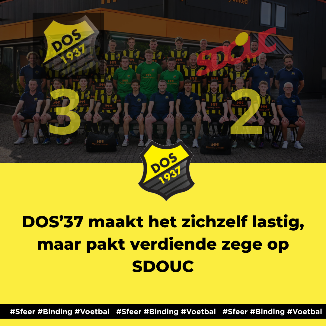 DOS’37 maakt het zichzelf lastig, maar pakt verdiende zege op SDOUC
