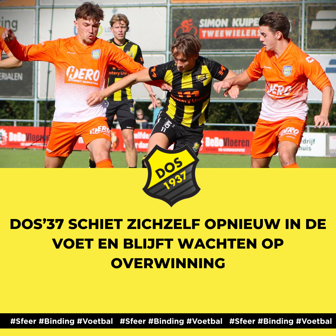 DOS’37 schiet zichzelf opnieuw in de voet en blijft wachten op overwinning