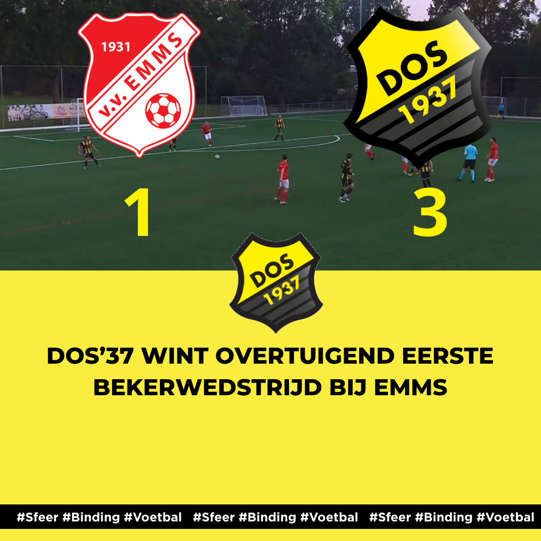 DOS’37 wint overtuigend eerste bekerwedstrijd bij EMMS