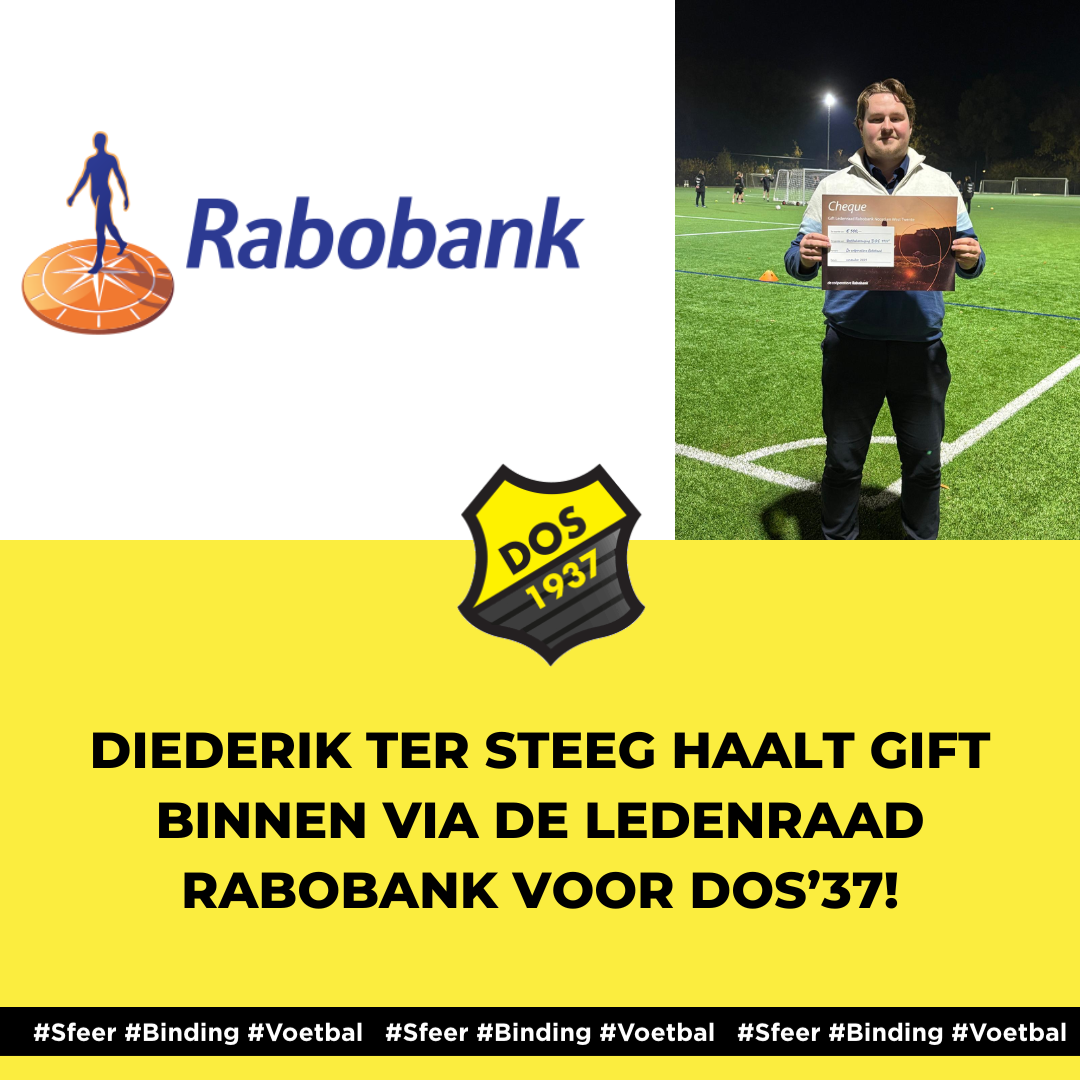 Diederik ter Steeg haalt gift binnen via de Ledenraad Rabobank voor DOS’37!