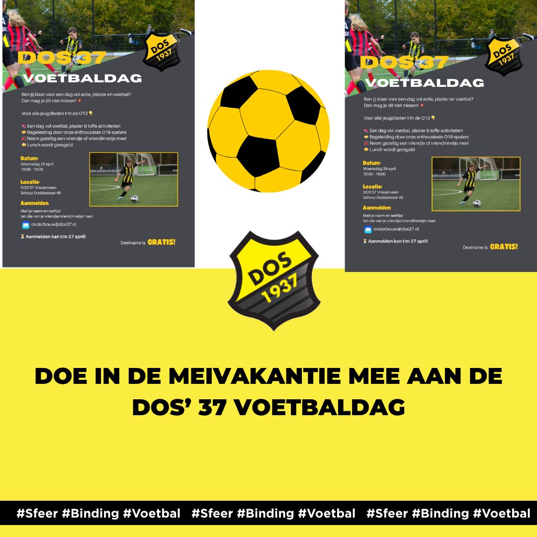 Doe in de meivakantie mee aan de DOS’ 37 Voetbaldag