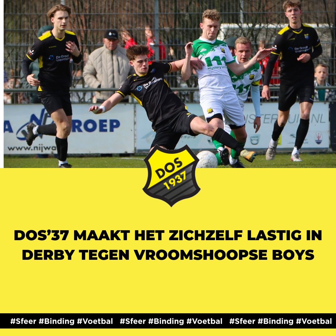 DOS’37 maakt het zichzelf lastig in derby tegen Vroomshoopse Boys