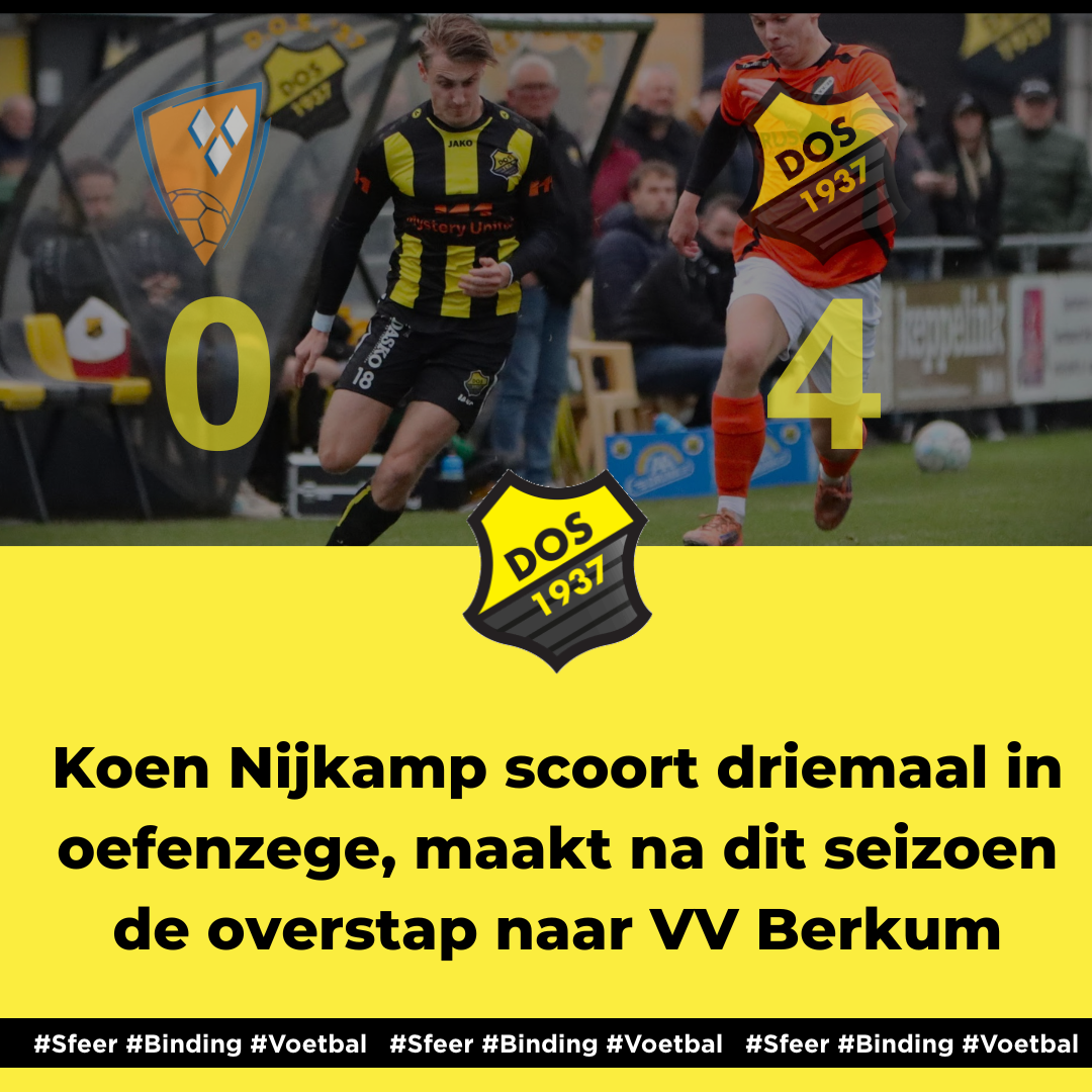 Koen Nijkamp scoort driemaal in oefenzege, maakt na dit seizoen de overstap naar VV Berkum