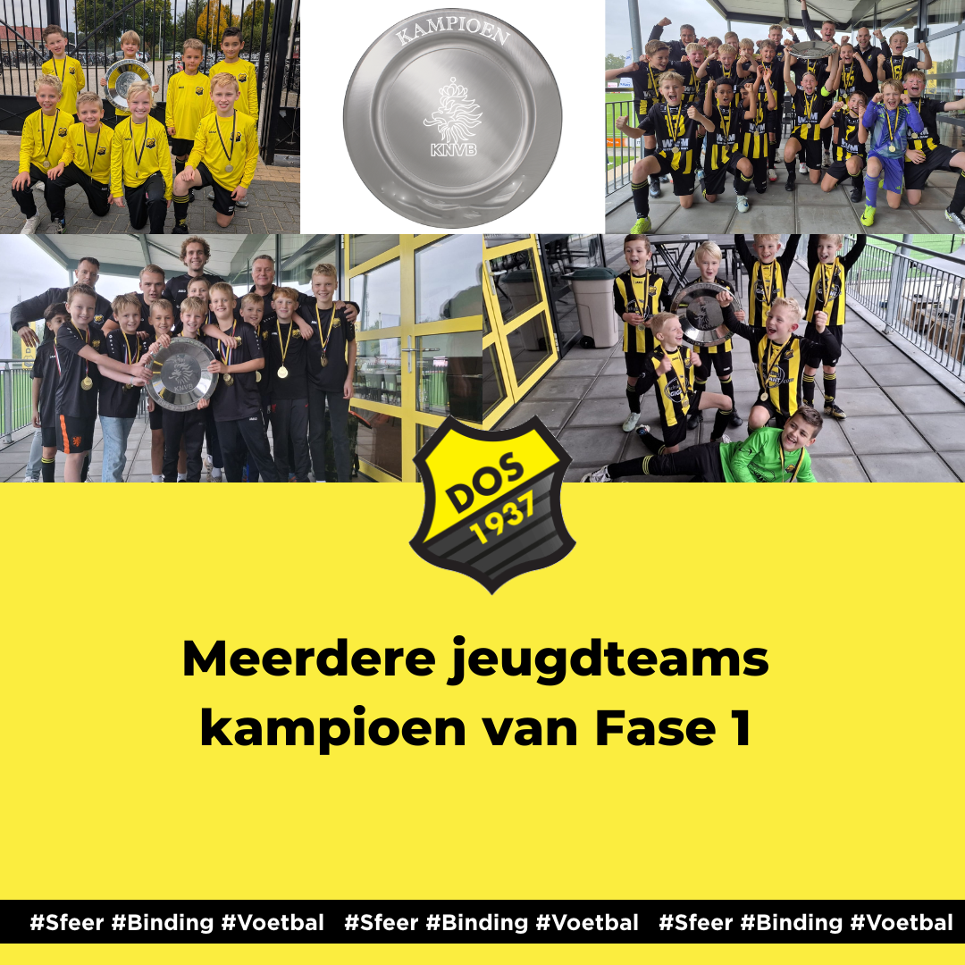 Meerdere jeugdteams kampioen van Fase 1