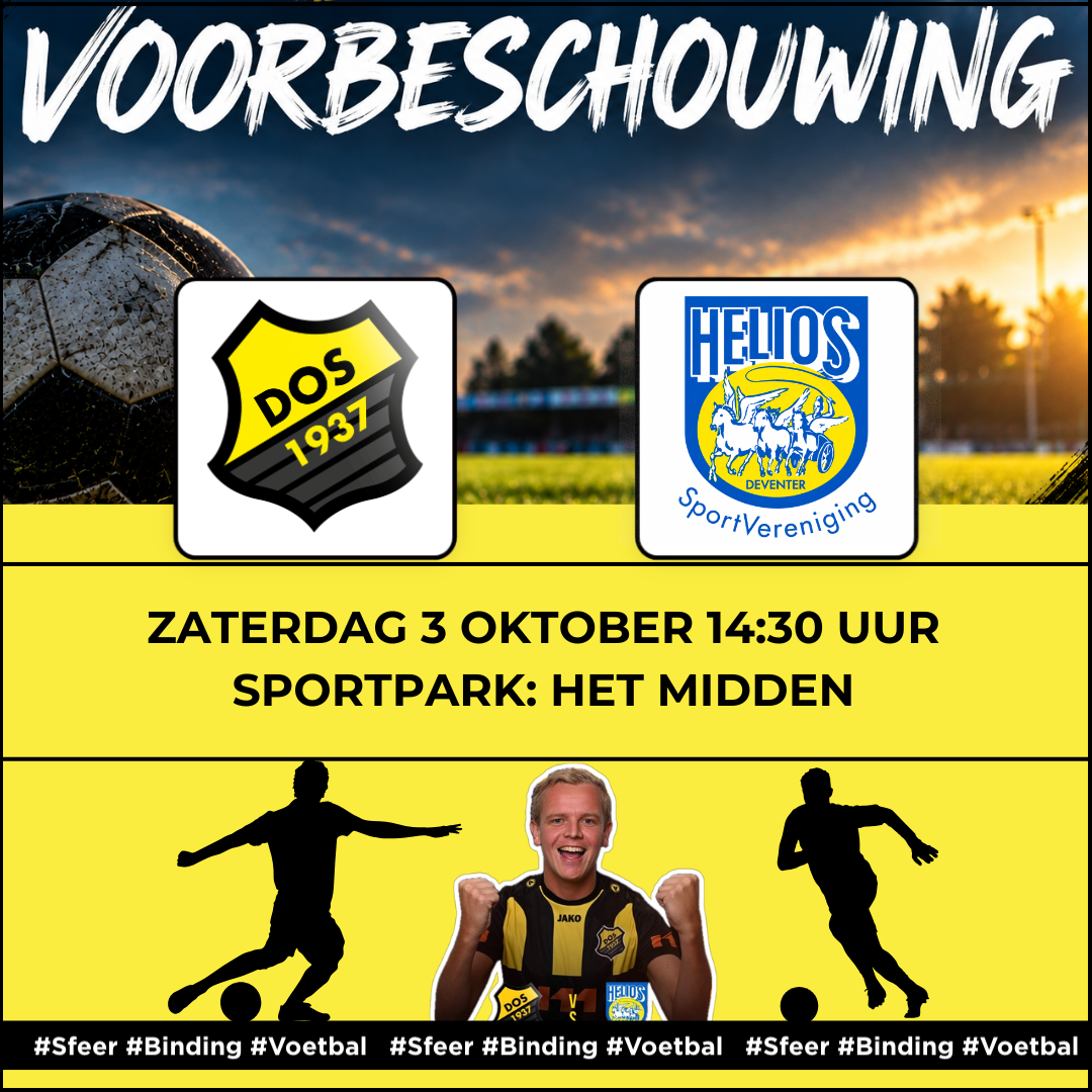 Voorbeschouwing: DOS’37 ontvangt Helios in Vriezenveen