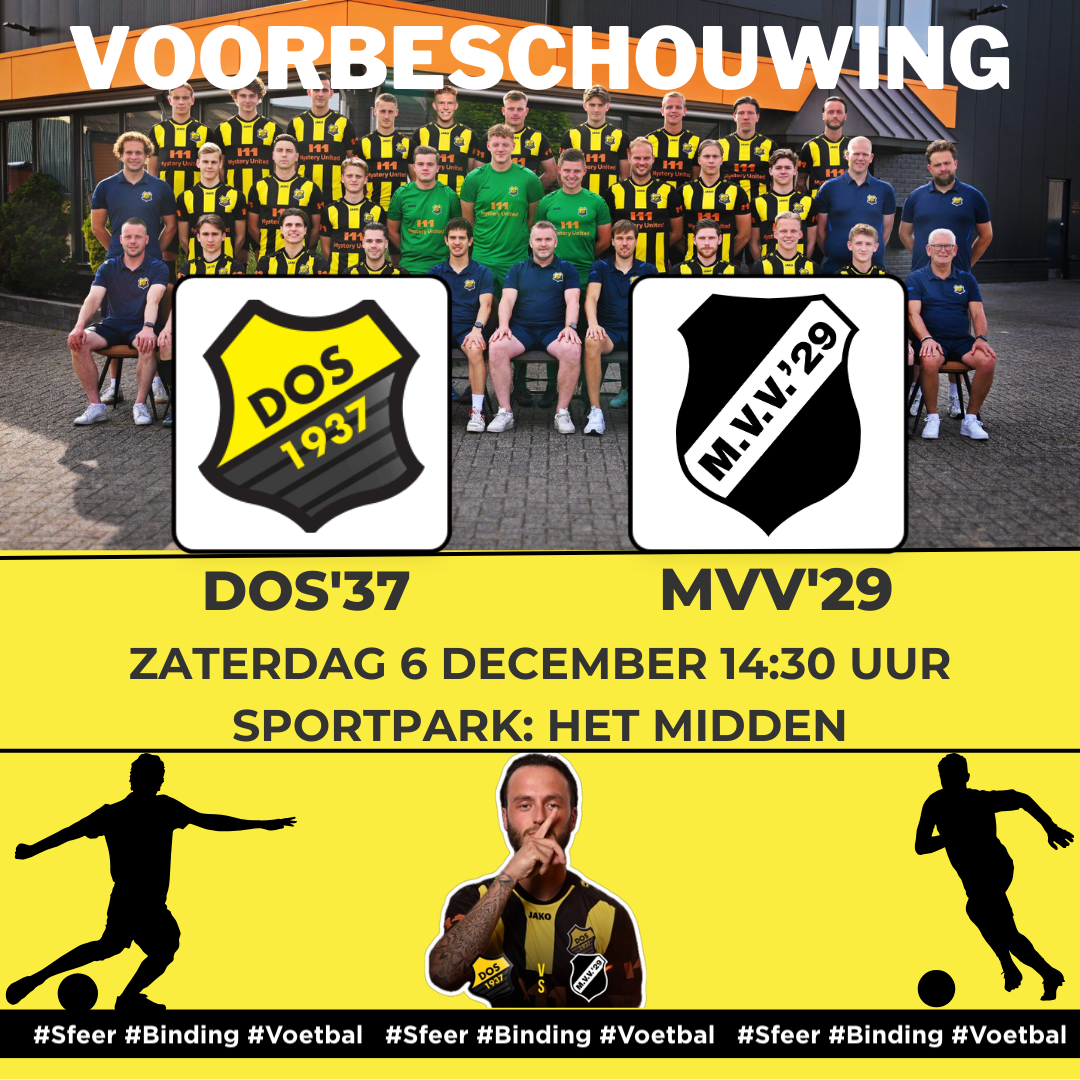 Voorbeschouwing: DOS’37 – MVV’29 | Streekderby voor de winterstop