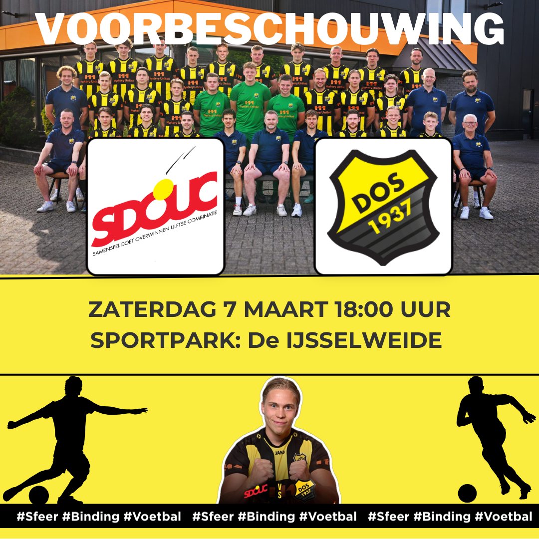 Voorbeschouwing: SDOUC – DOS’37 zaterdag 7 maart